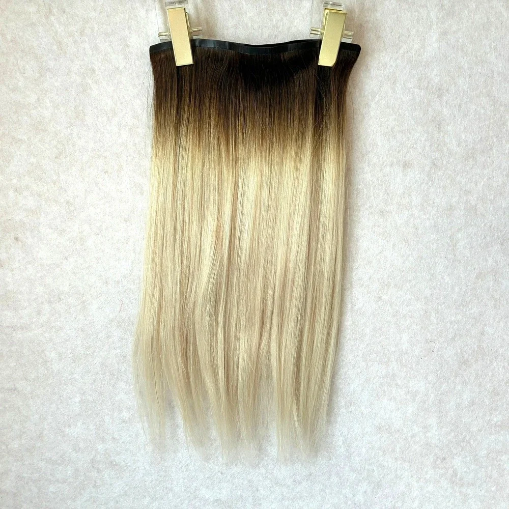 Glam Seamless Invisi-Clip Hair Extensions Rooted #6/1001 7 Wefts 16
